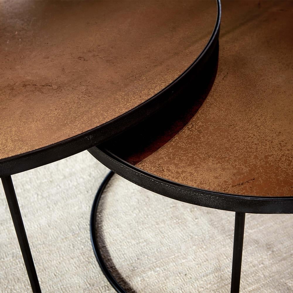 Nesting Bronze İkili Set Orta Sehpa-Bronze