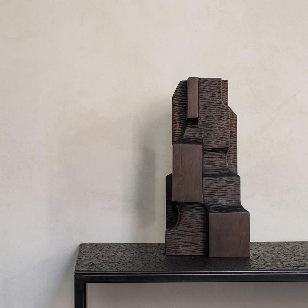 Object Block Organik Heykel-Mahogany