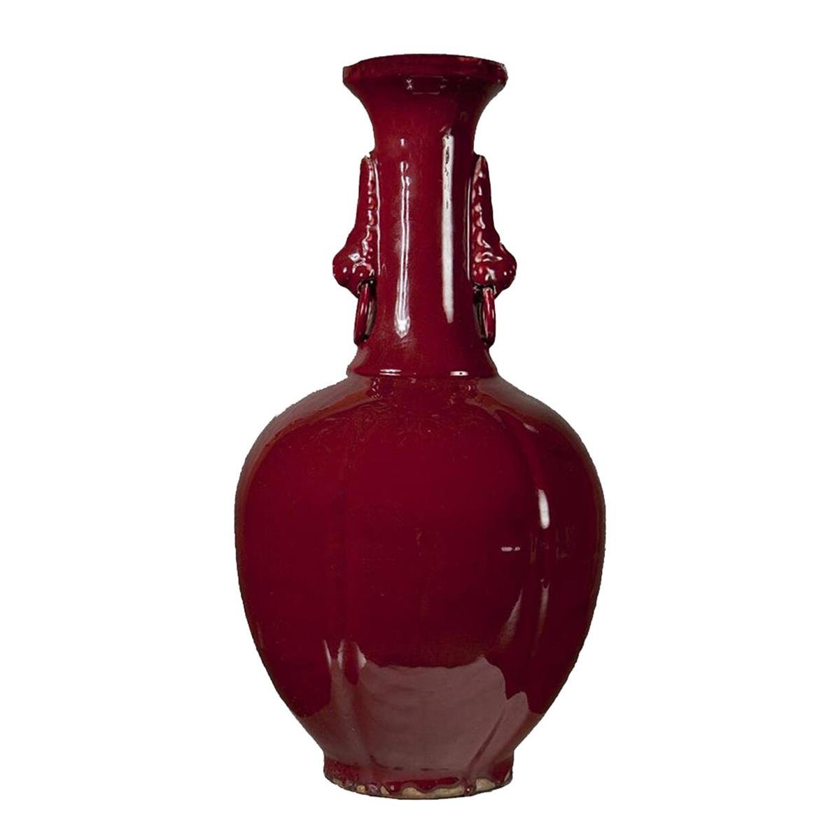 Oxblood Porselen Vazo 24H 12D