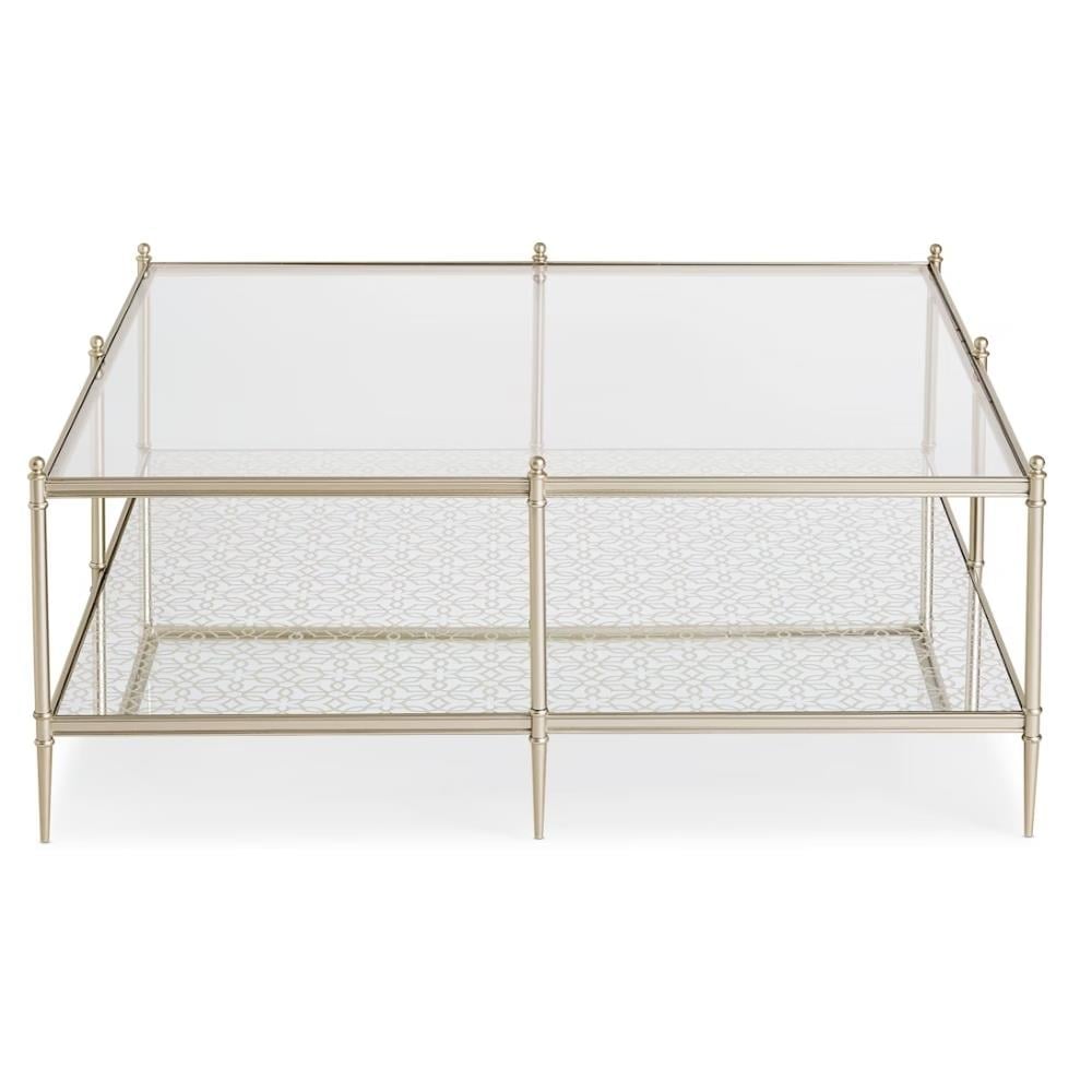 Perfectly Square Kare Orta Sehpa - Metal frame Neutral Metallic - Glass Top