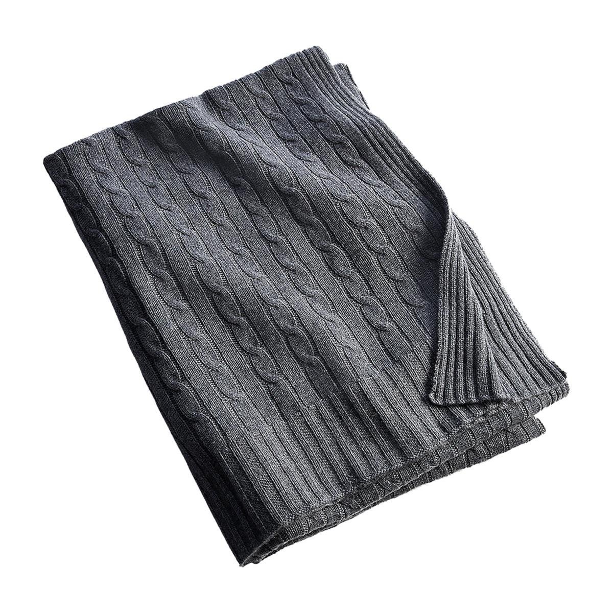 Ralph Lauren Cable Cashmere Heather Grey Battaniye