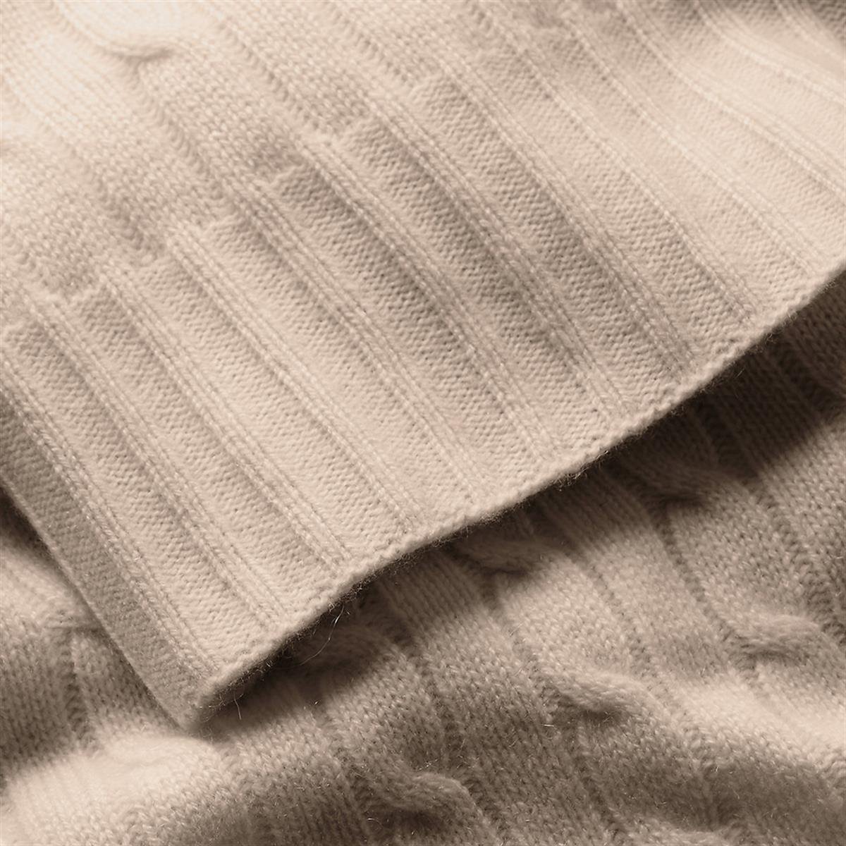 Rl Cable Cshmr-60X60 Throw Battaniye- Naturel