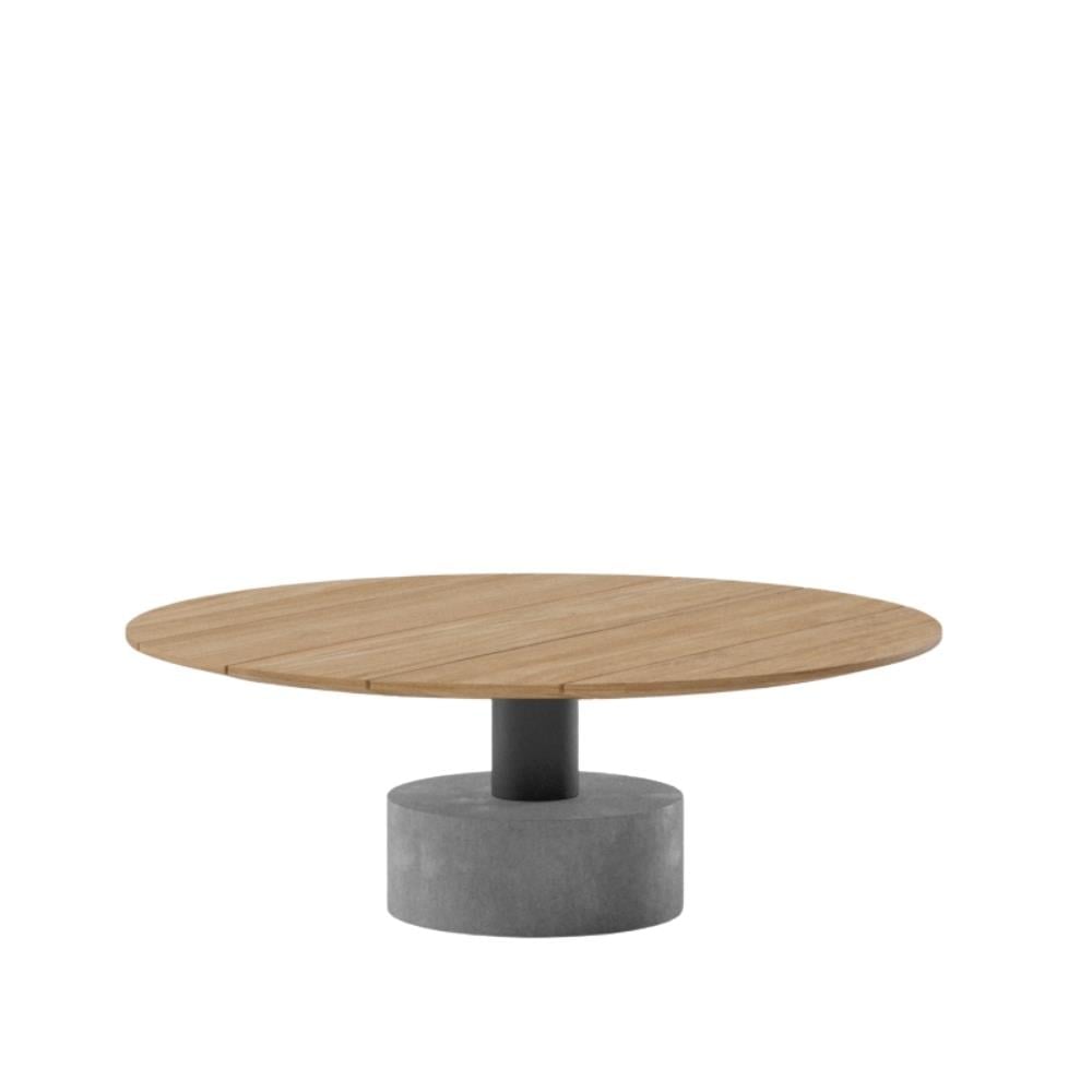 Roll Orta Sehpa (90)-Tabla Teak-Ayak Corten (31C)