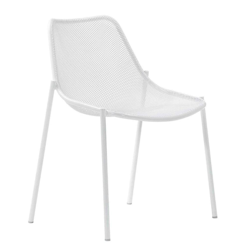 Round Kolsuz Sandalye-Glossy White(01)-(465)
