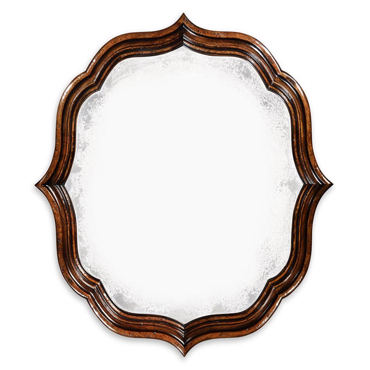 Jonathan Charles Rustic Walnut Yuvarlak Ayna