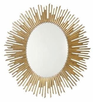 Salon Oval Ayna -Antik Altın Varaklı