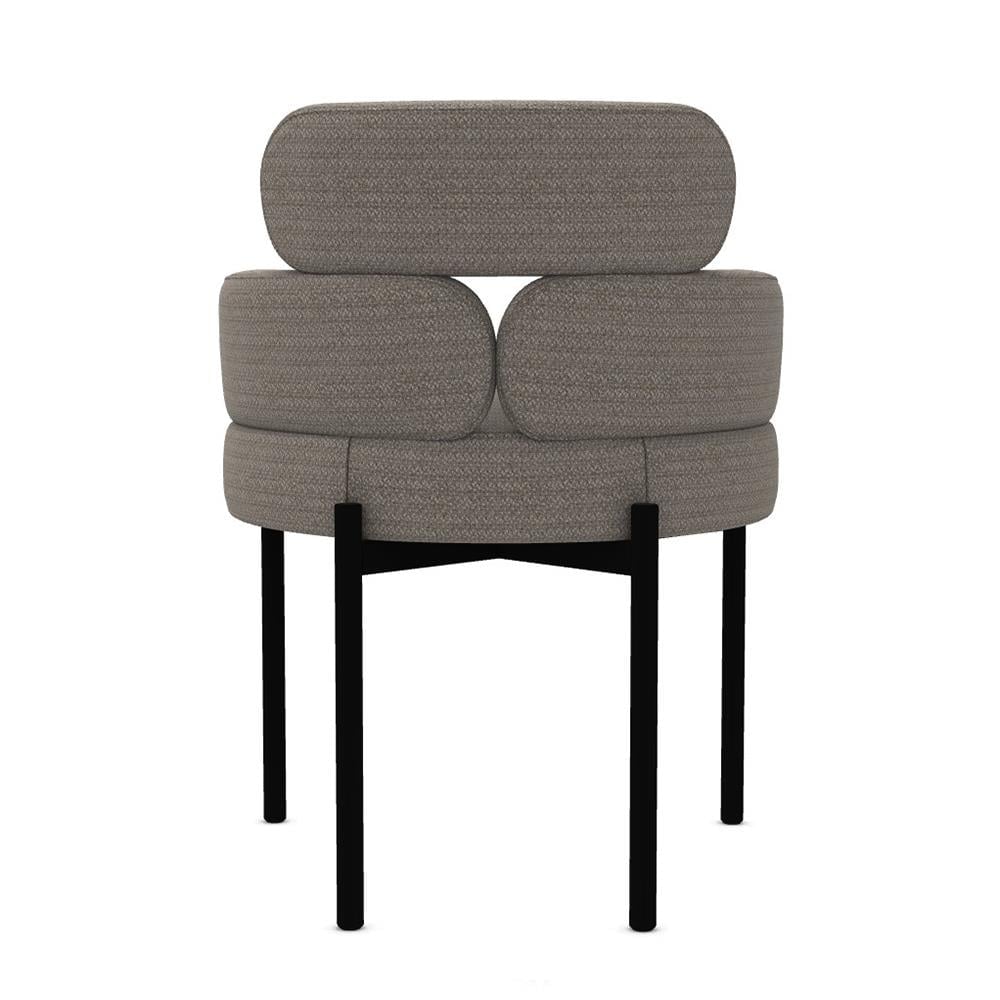 Sylvie Kollu Sandalye-Fabric Bangkok 02-(Premium)-Frame Matt Black-(SLVSD)