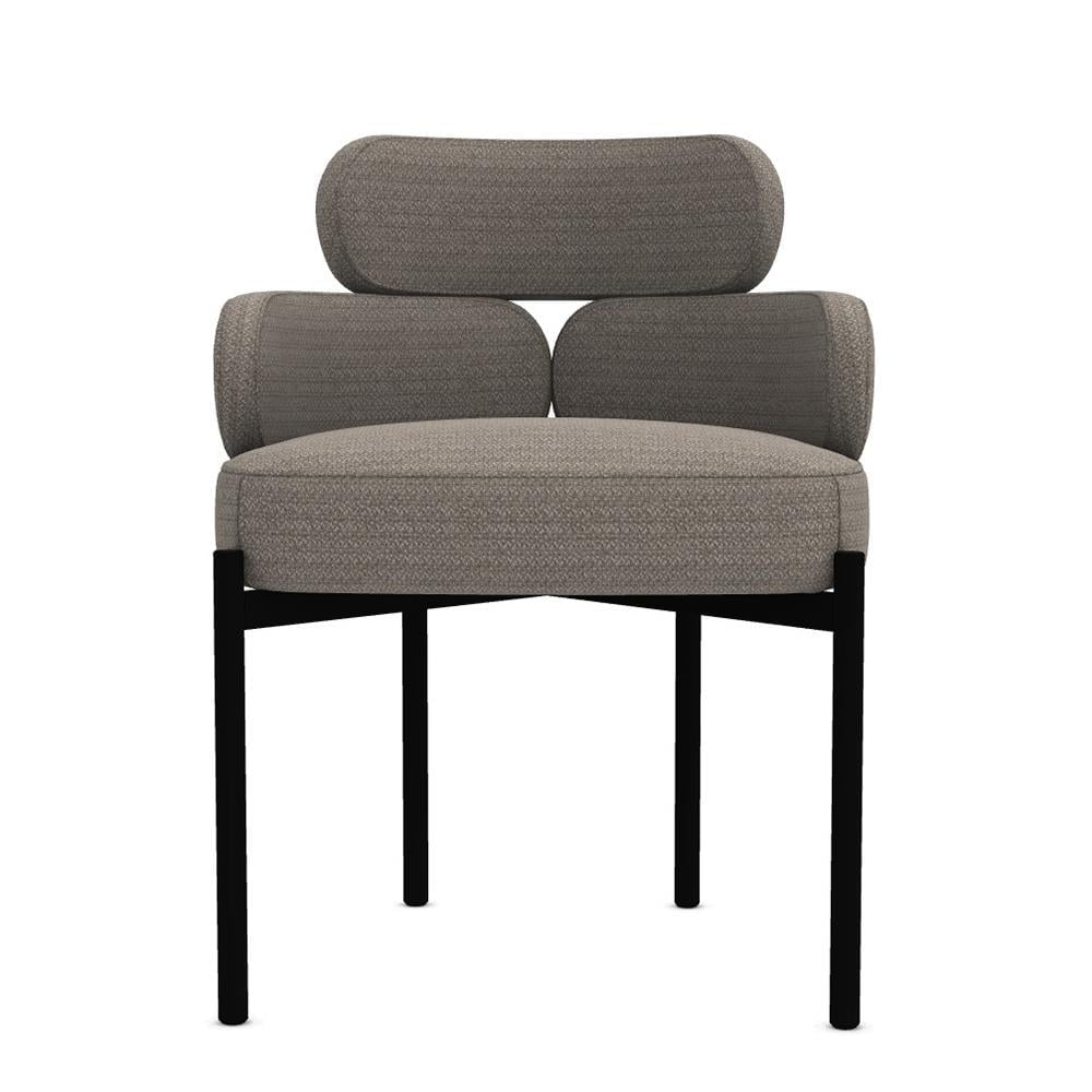 Sylvie Kollu Sandalye-Fabric Bangkok 02-(Premium)-Frame Matt Black-(SLVSD)