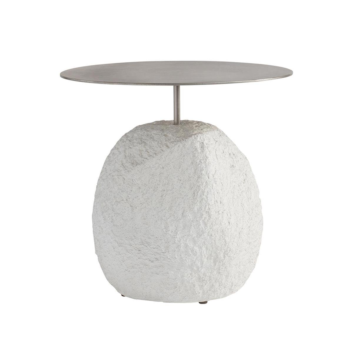 Trainon Side Table-Top Metal-Base Textured Quarry