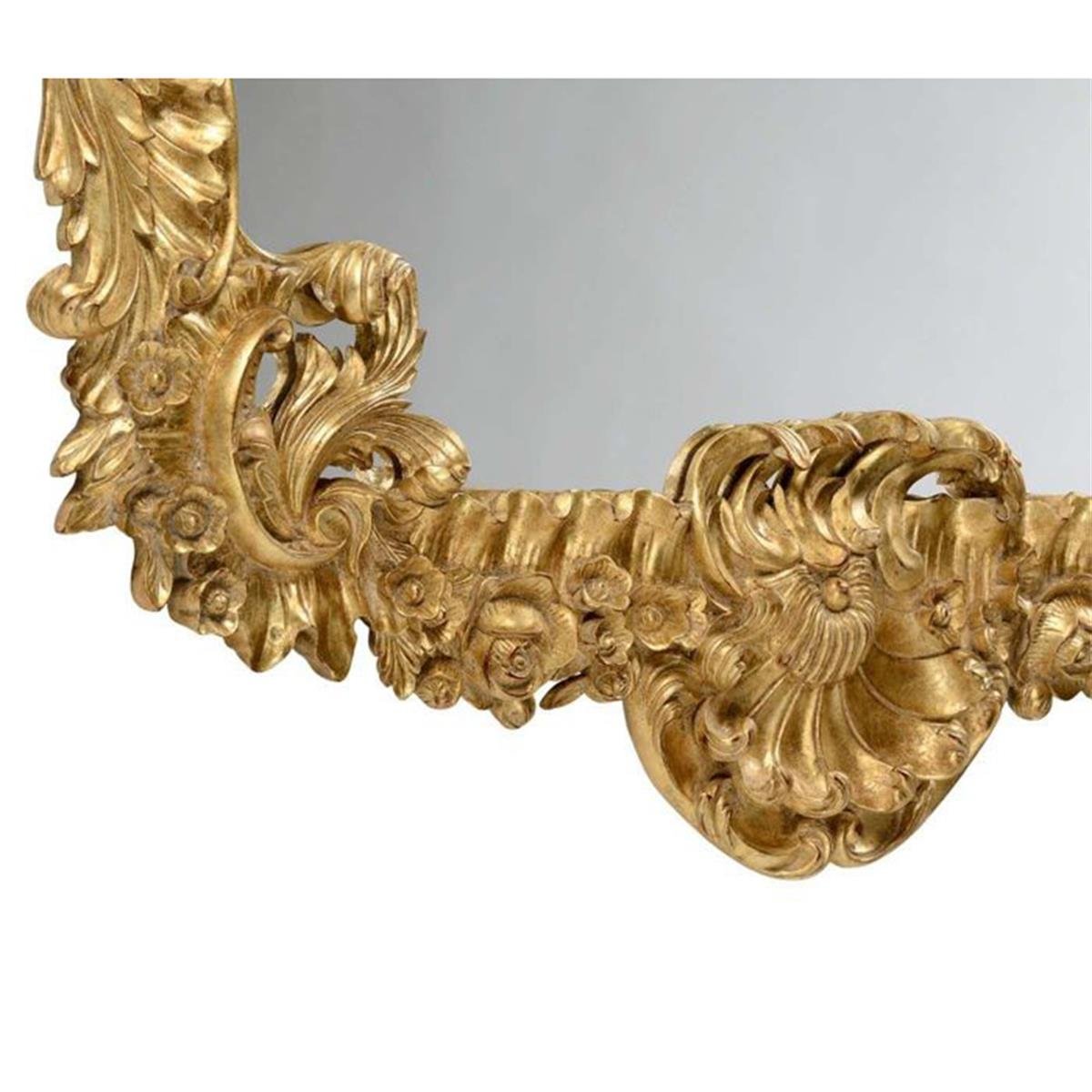 Versailles Ayna - Fİnish-Pai-04-4 (Light Antique Gold-leaf with Carved Floral Detail)