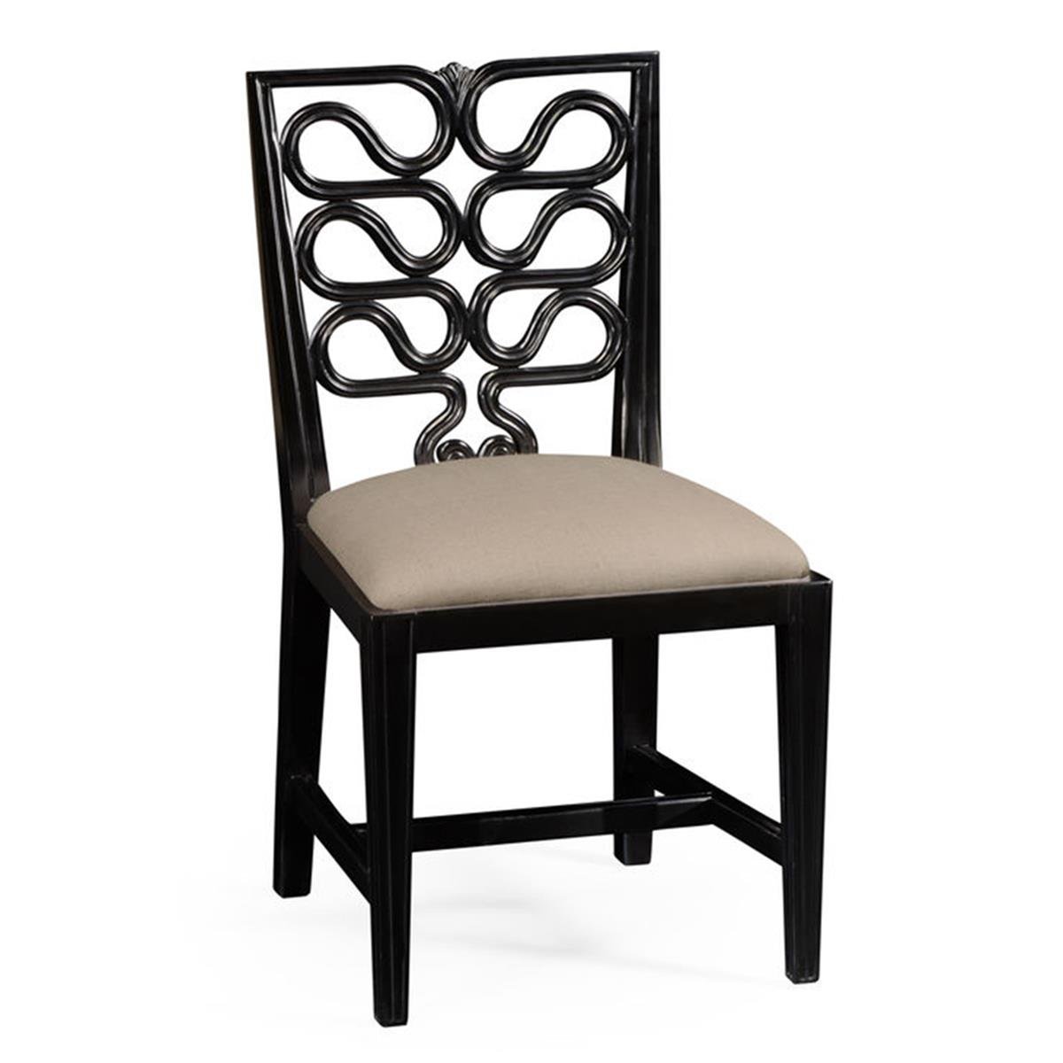 Windsor Kolsuz Sandalye - Kıvrımlı Sırt - Finish-Pai-30 (Painted Formal Black)