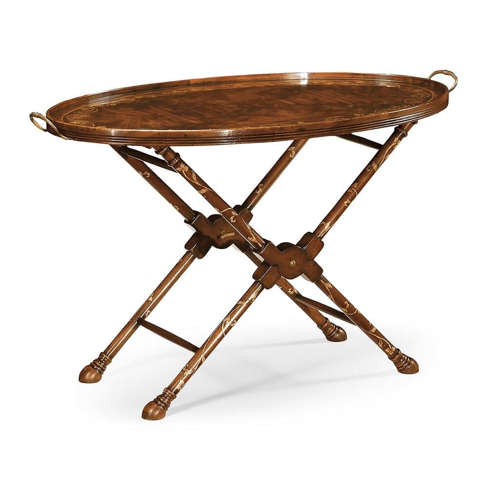 Windsor Oval Tepsili Sehpa - Finish-Lbu-02-1 (Medium Burl Walnut)