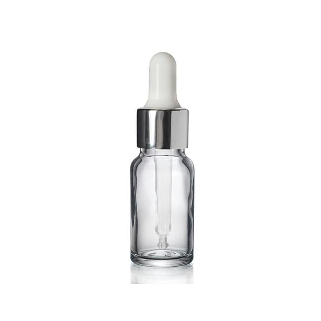 DAMLALIKLI METAL KAPAKLI ŞEFFAF CAM ŞİŞE 10 ML