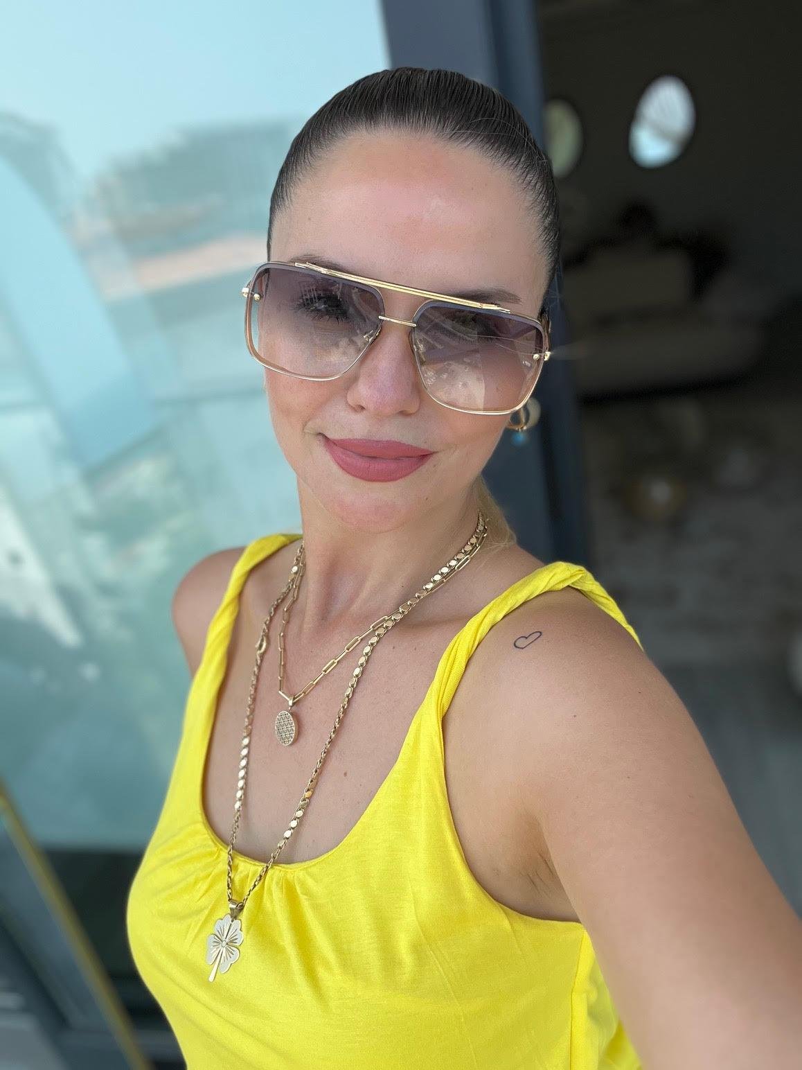 055 Beli Lastikli Basıc Elbise SARI
