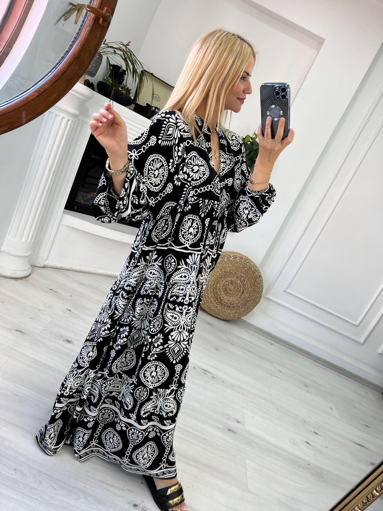 056 Katleya Model Elbise SİYAH