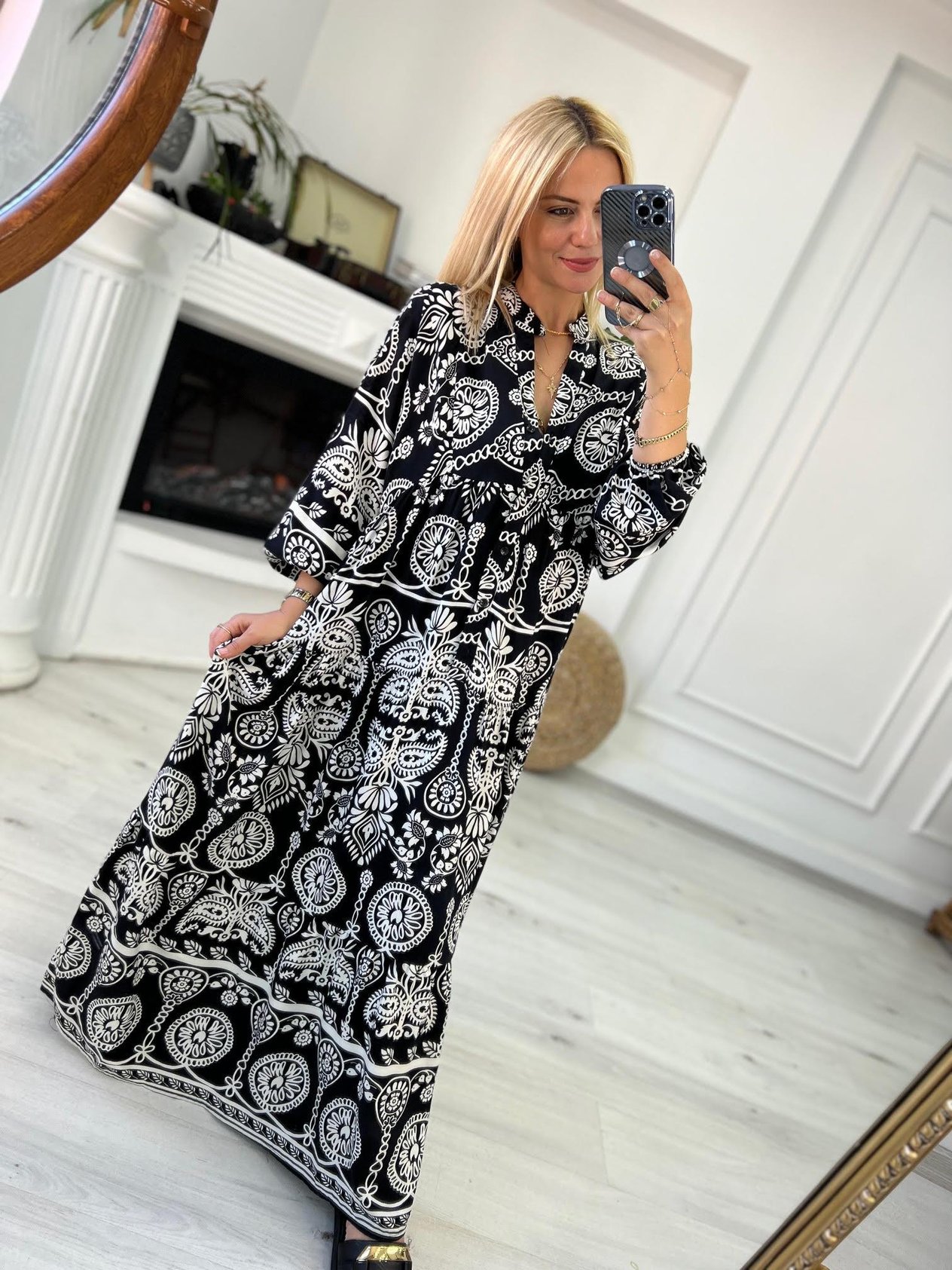 056 Katleya Model Elbise SİYAH