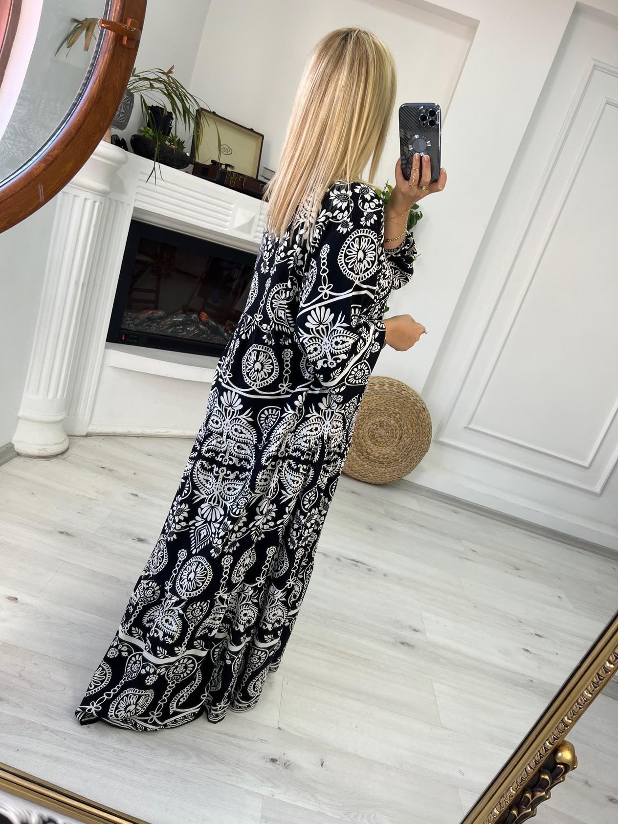 056 Katleya Model Elbise SİYAH