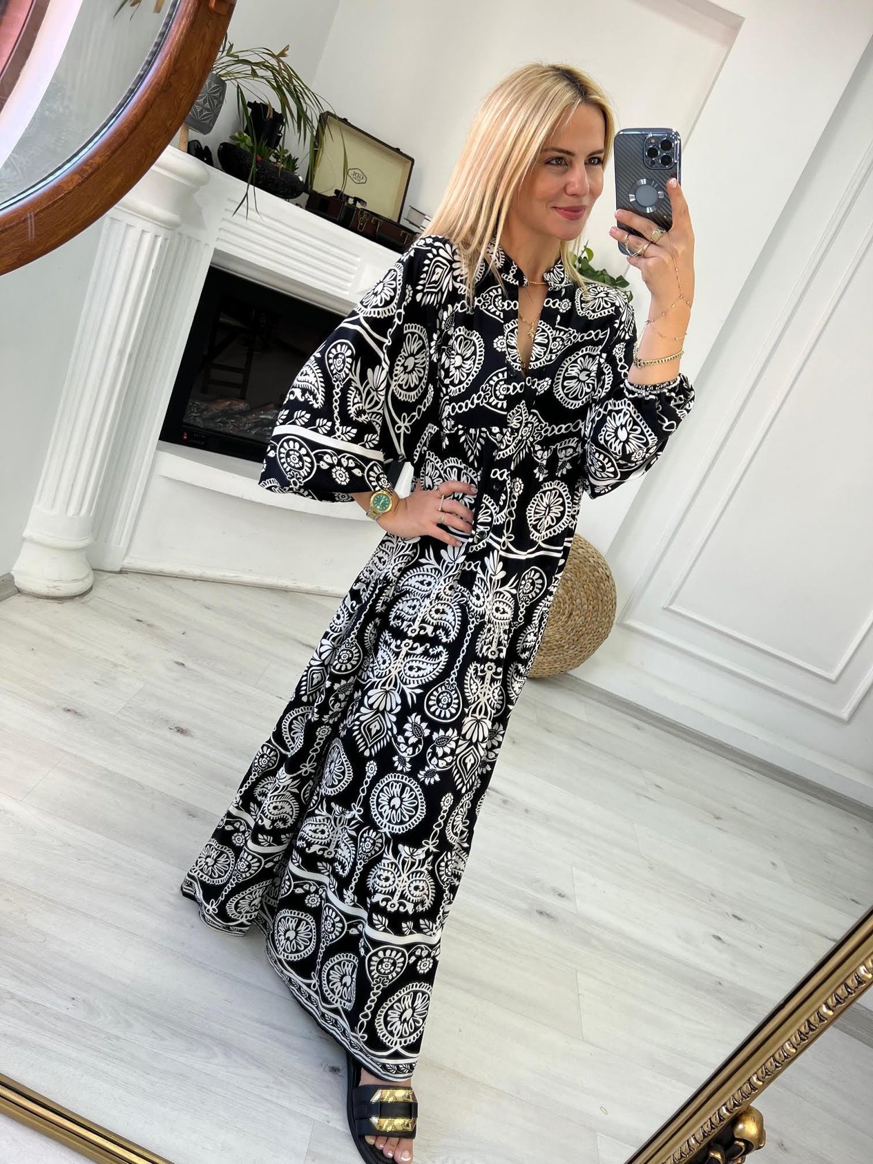 056 Katleya Model Elbise SİYAH