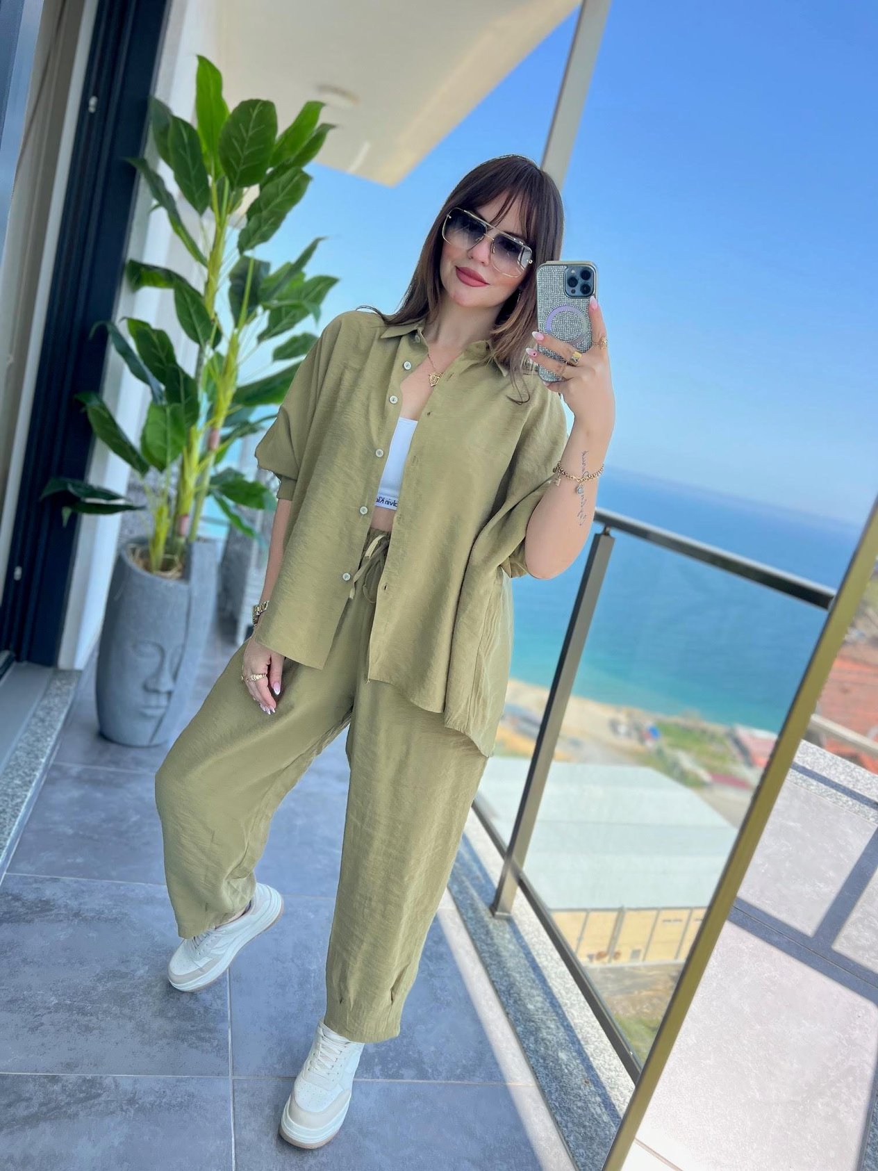 1190 Standart Beden Takım olive