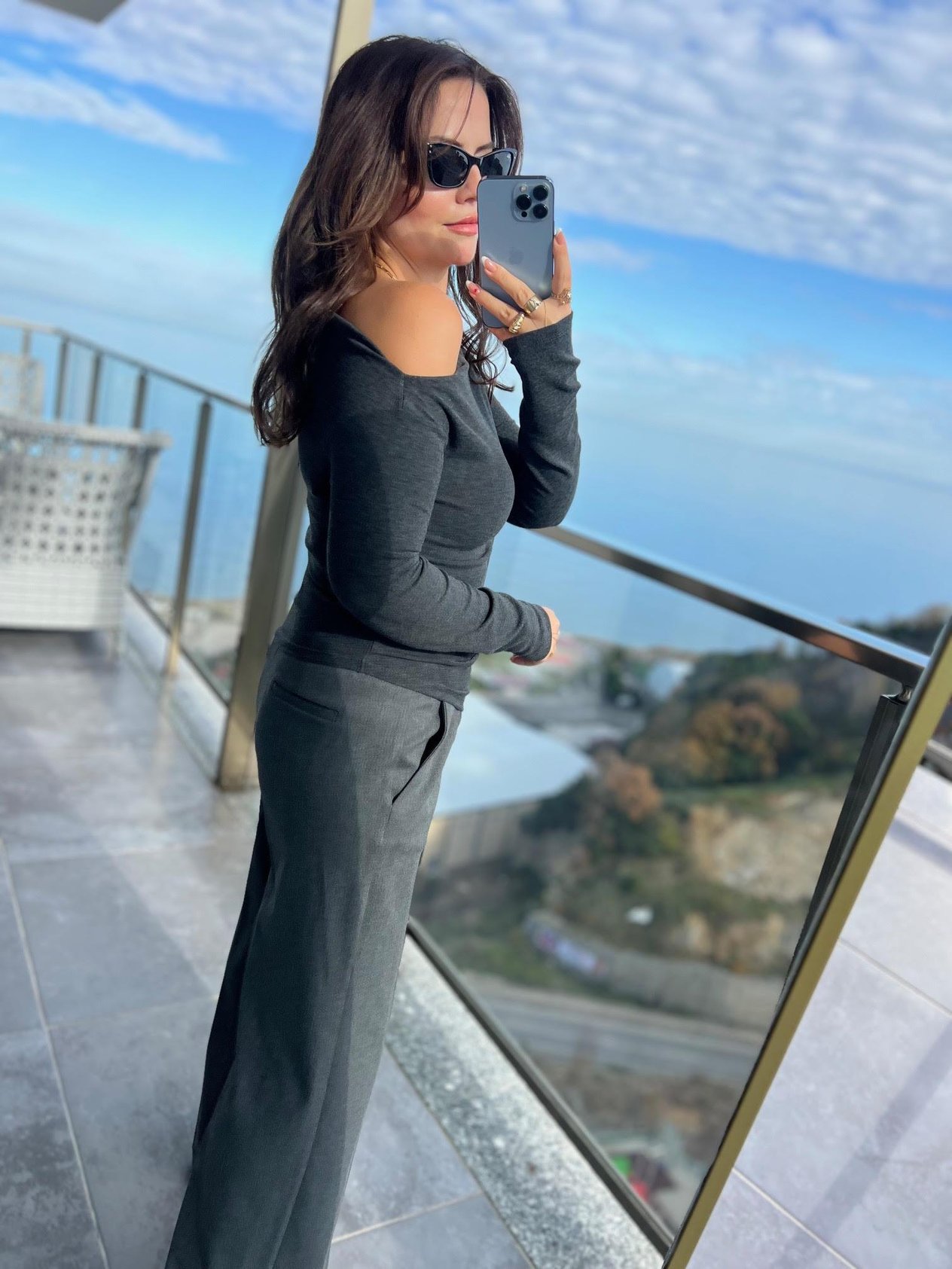 16527 Yandan Büzgülü Bluz ANTRESİT