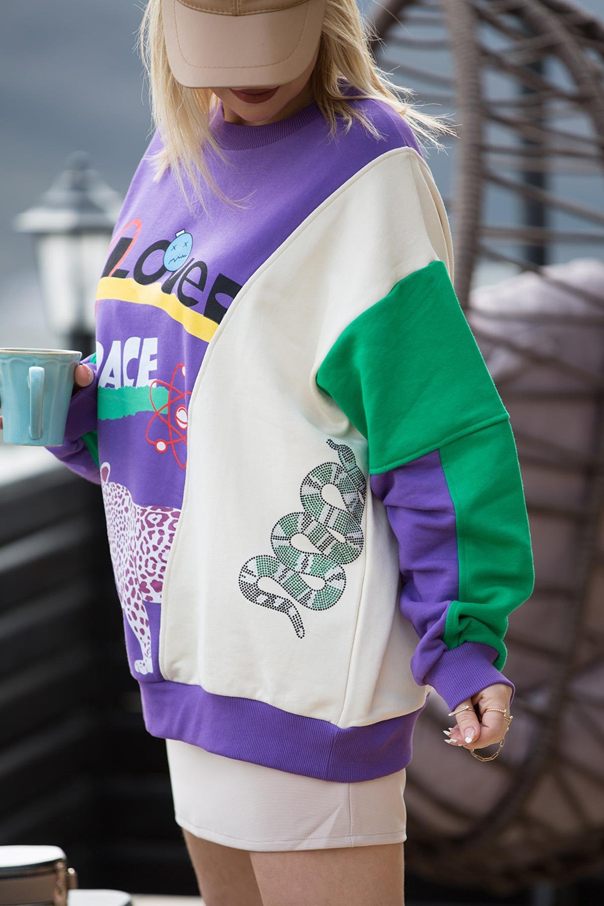 23Y17722 Renkli Sweat MOR