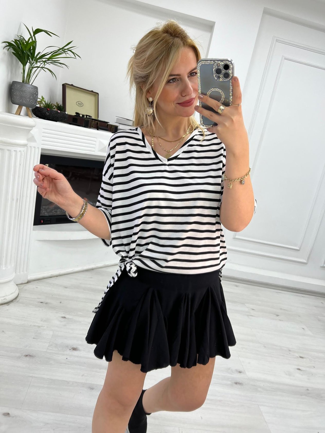 27501 Mini Volanlı Etek SİYAH