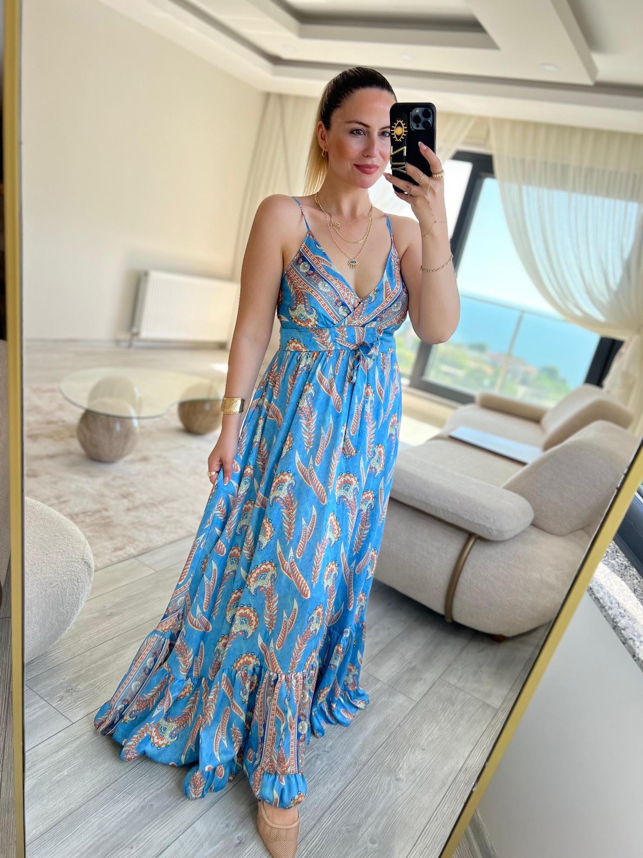 36095 Saten Elbise MAVİ