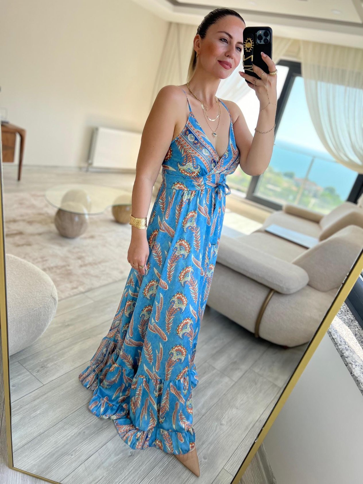 36095 Saten Elbise MAVİ