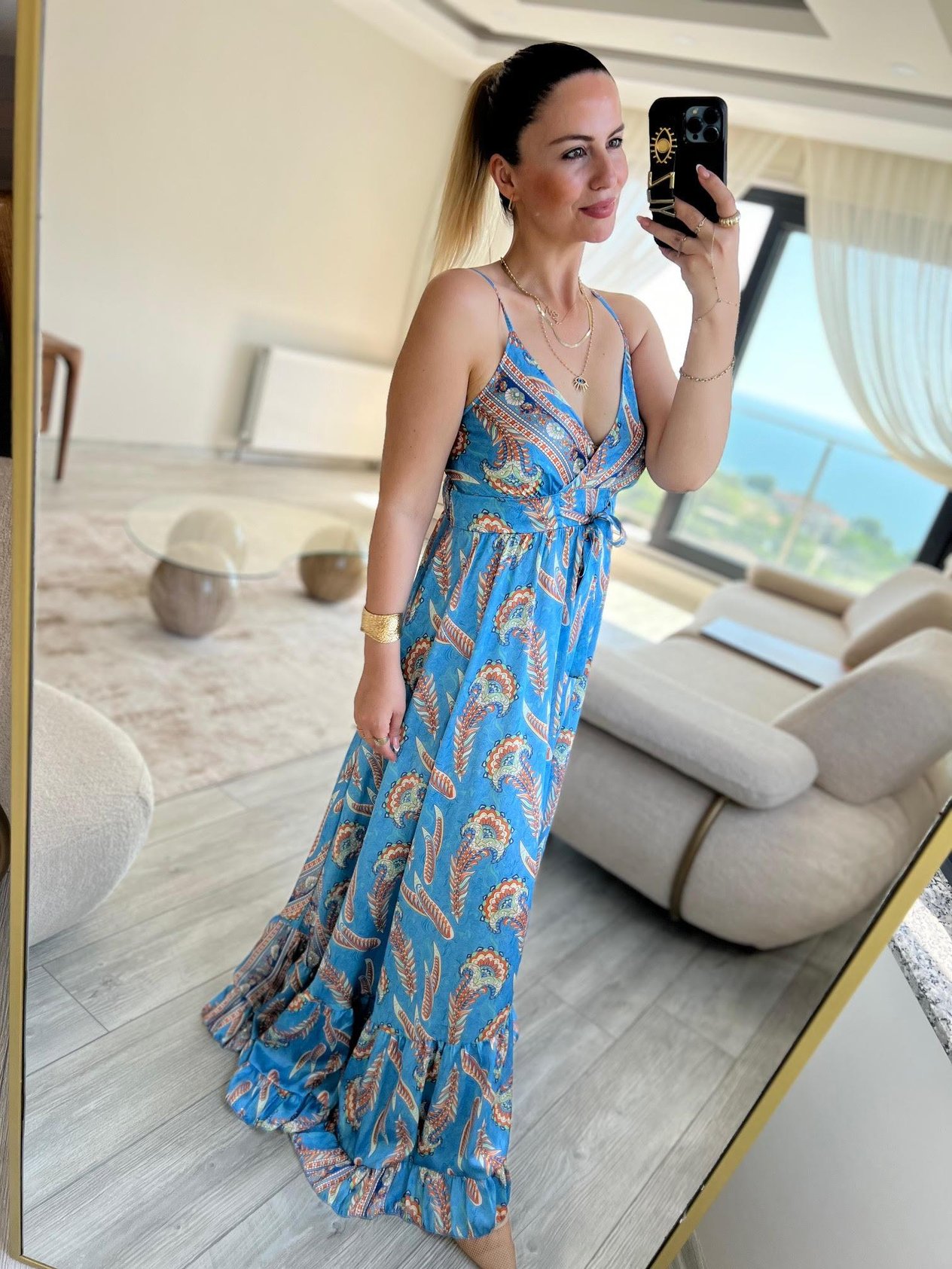 36095 Saten Elbise MAVİ