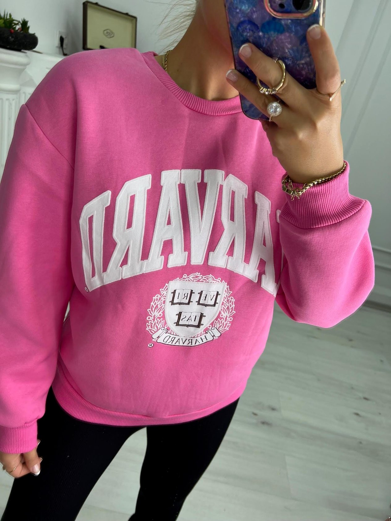 5015 Baskılı Sweat PUDRA