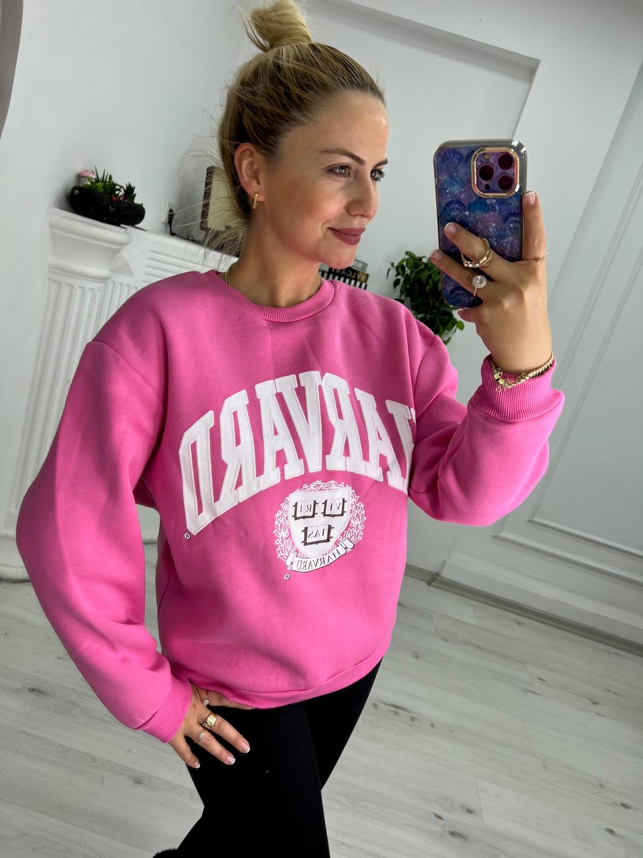 5015 Baskılı Sweat PUDRA