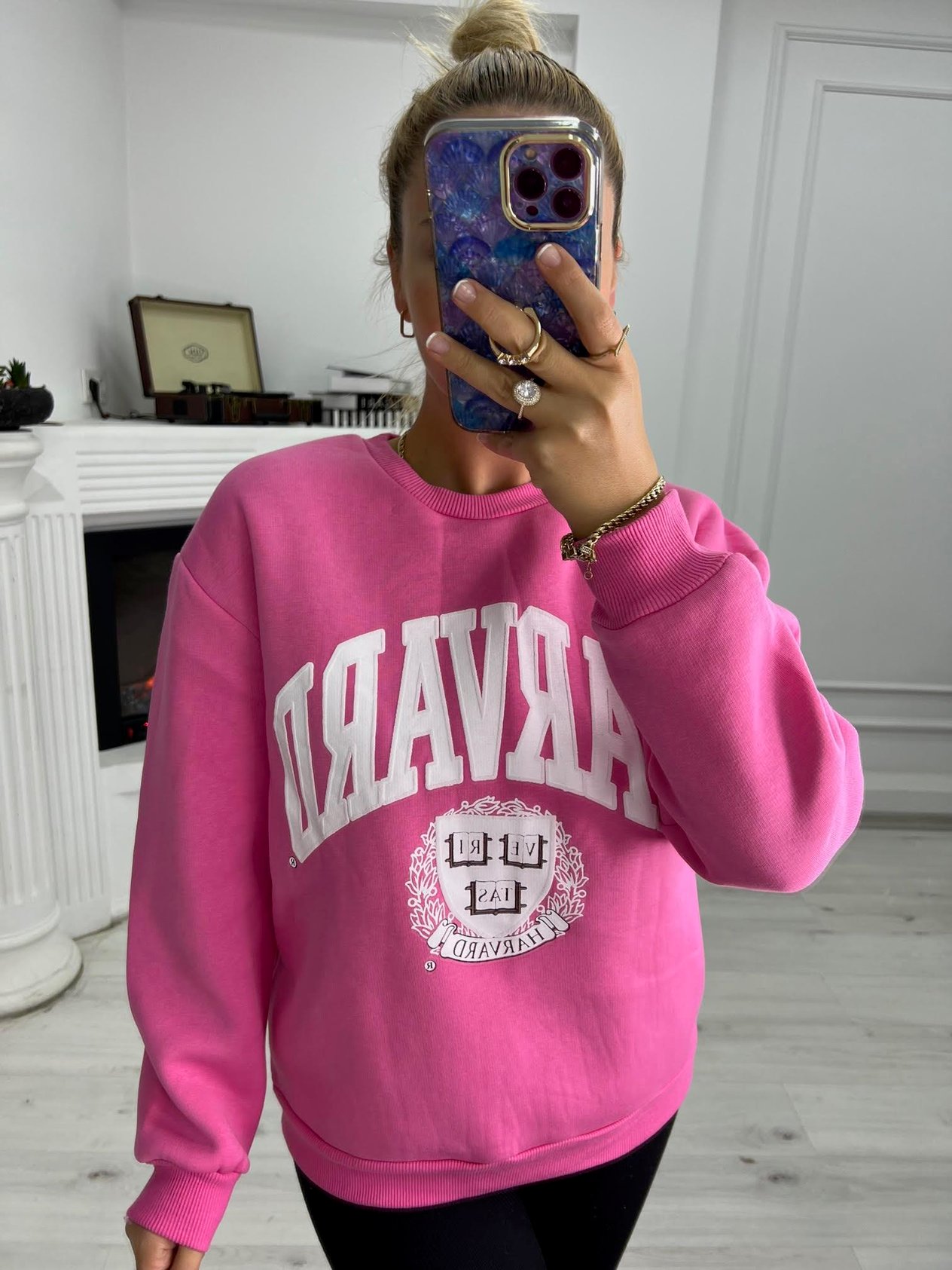 5015 Baskılı Sweat PUDRA