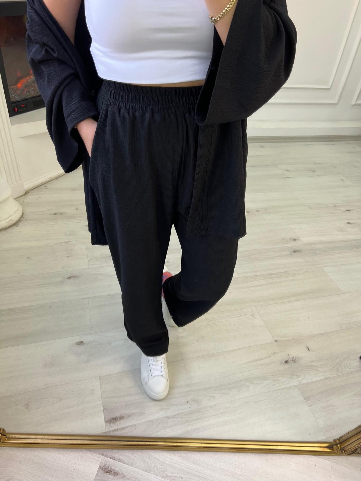 9210 Kimono Pantolonlu Takım SİYAH