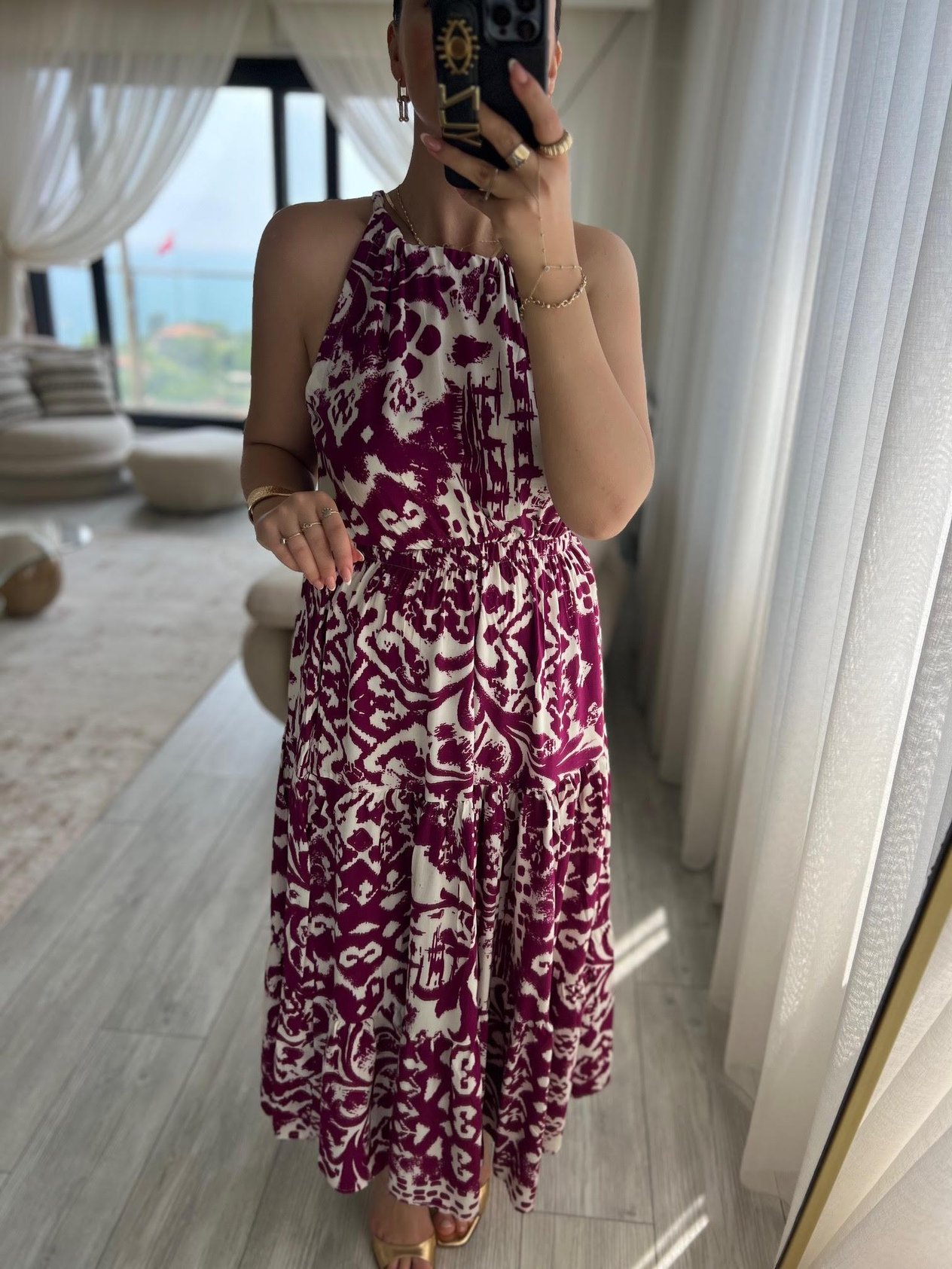 Boyundan Bağlı Elbise BORDO