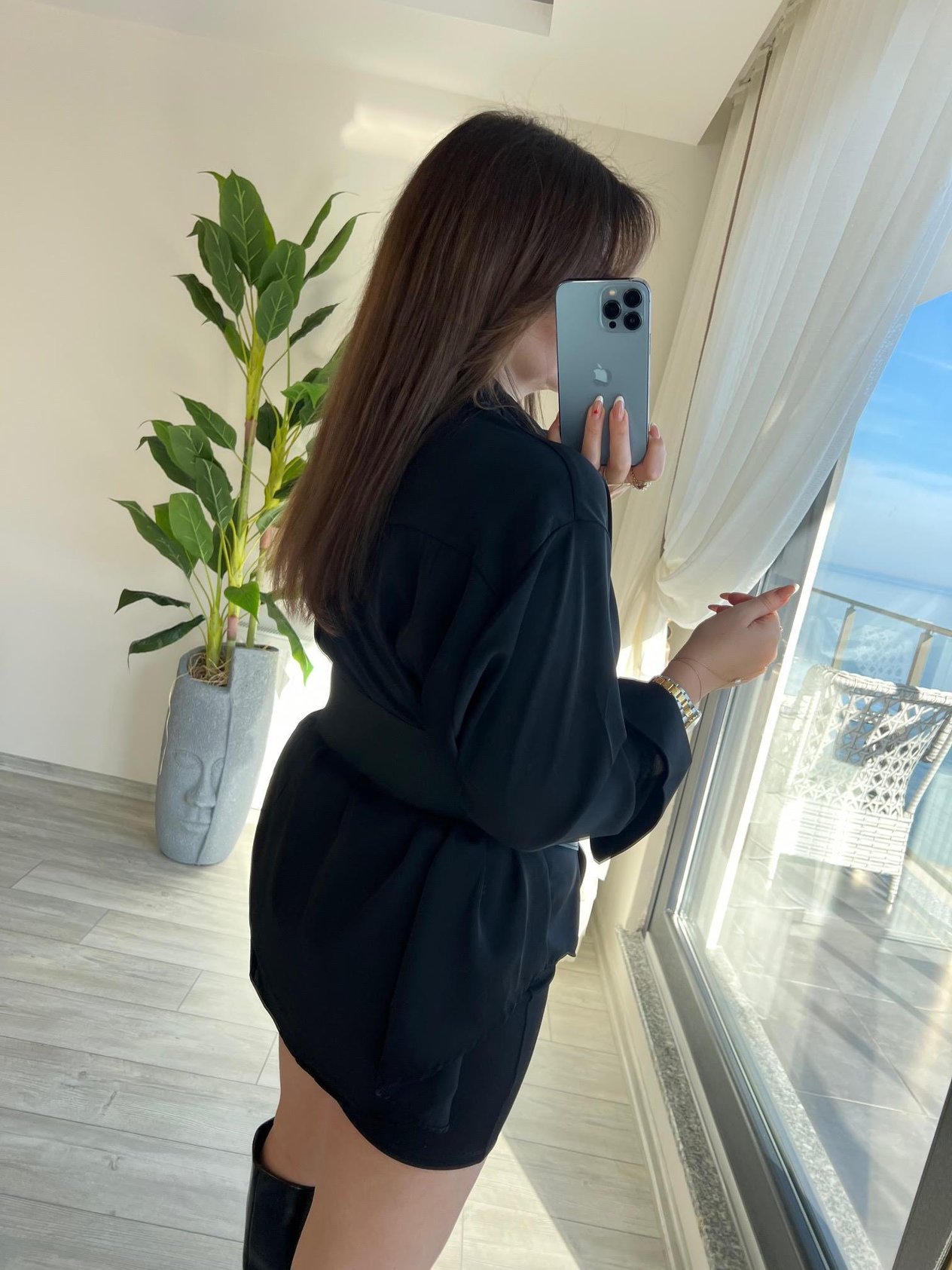 Burgu Desen Siyah Lastik Kemer SİYAH