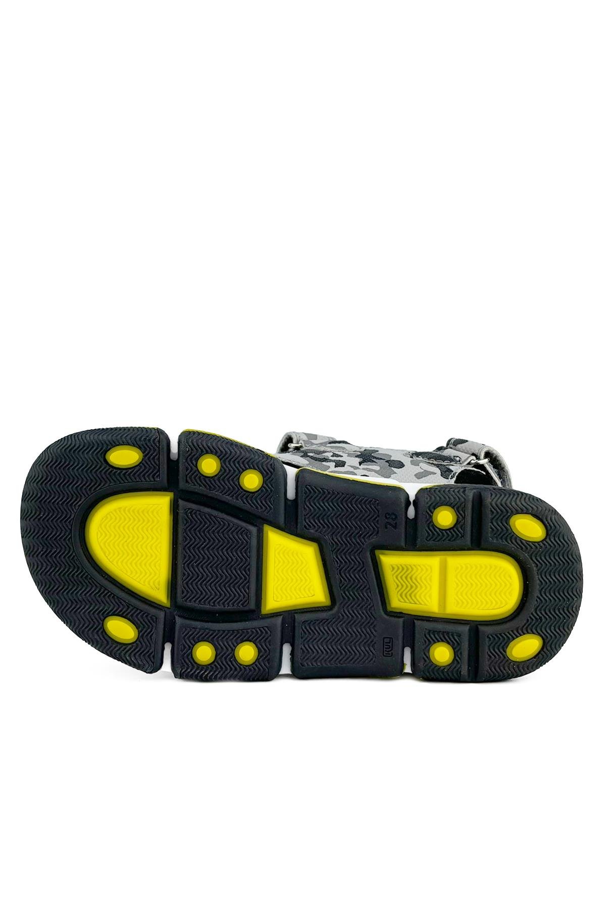 Gri Kamuflaj Erkek Çocuk Sandalet