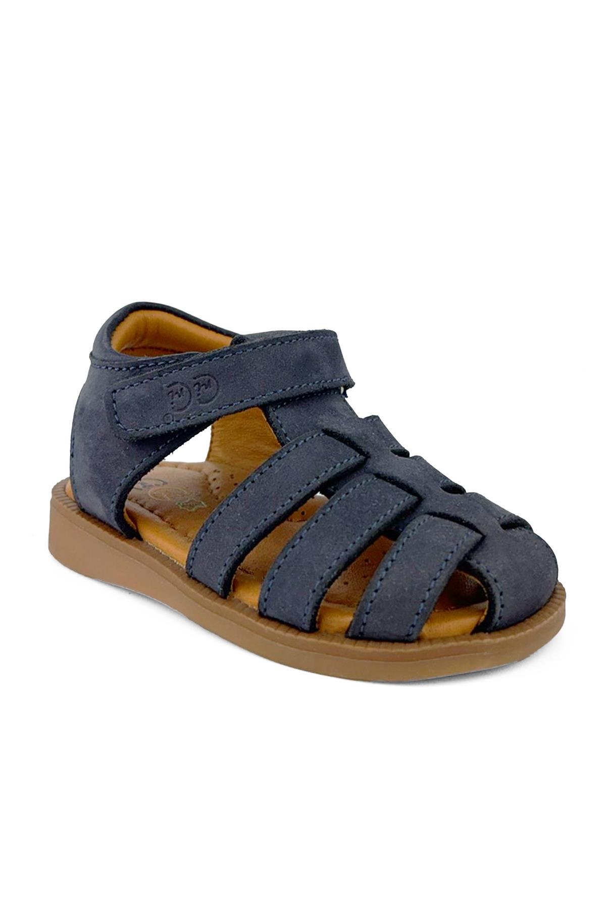 Lacivert Nubuk Erkek Çocuk Sandalet