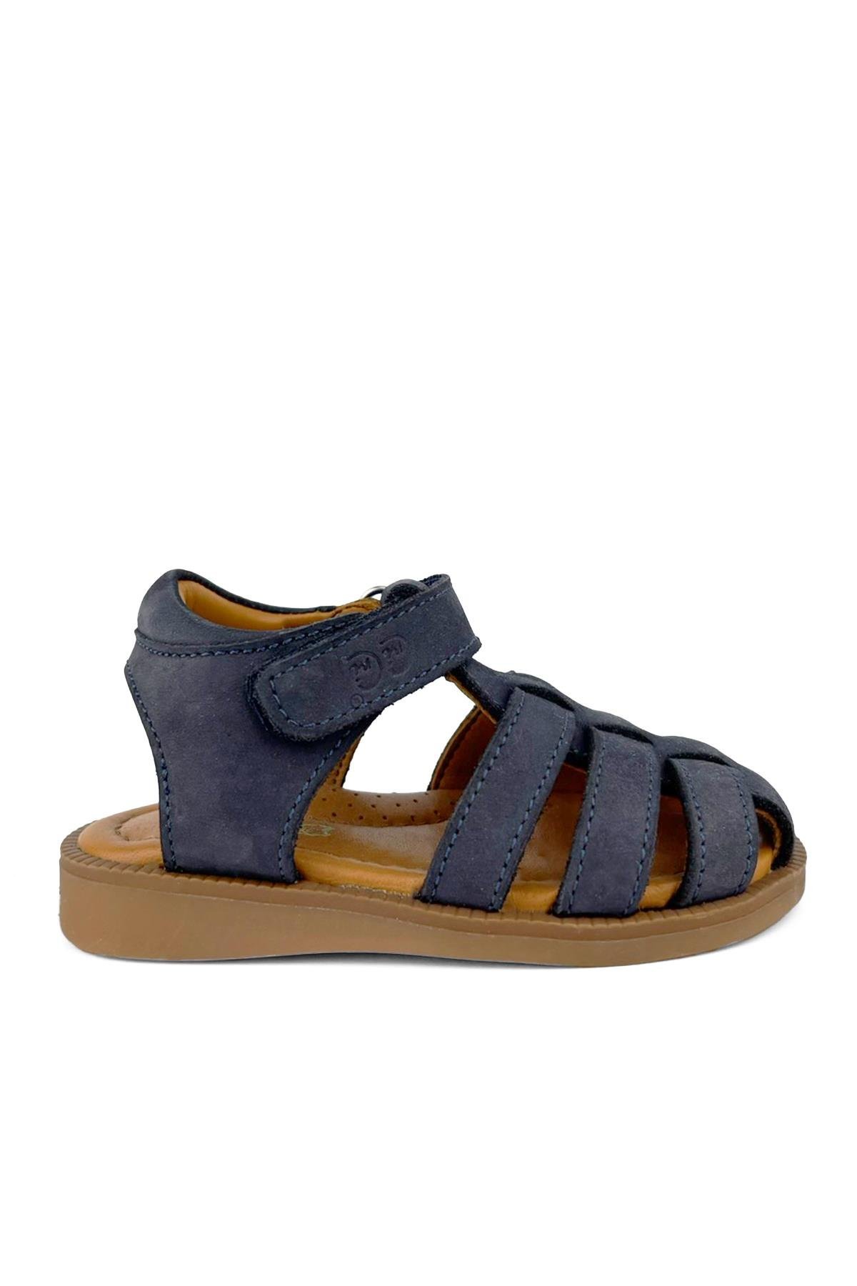 Lacivert Nubuk Erkek Çocuk Sandalet