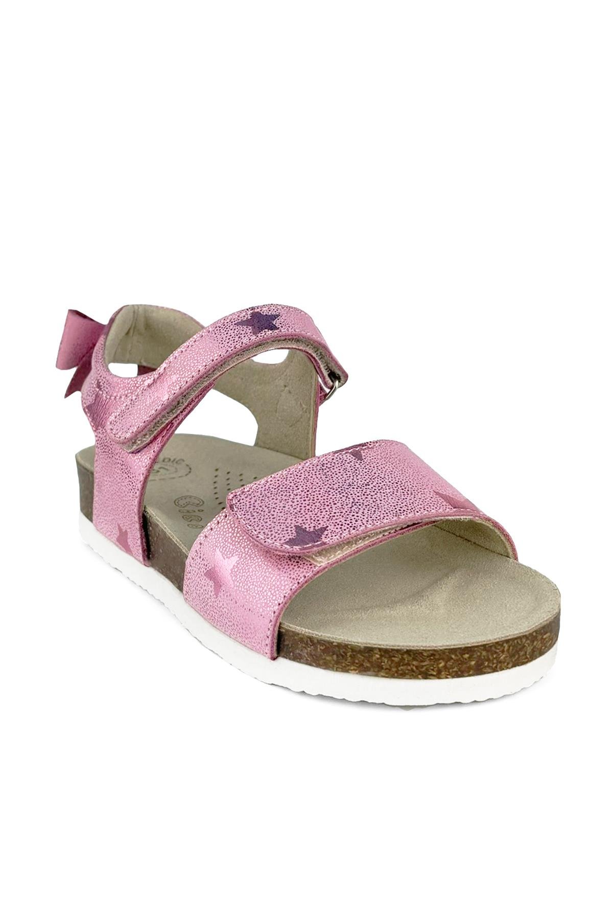 Pembe - Yıldız Desenli Kız Çocuk Sandalet