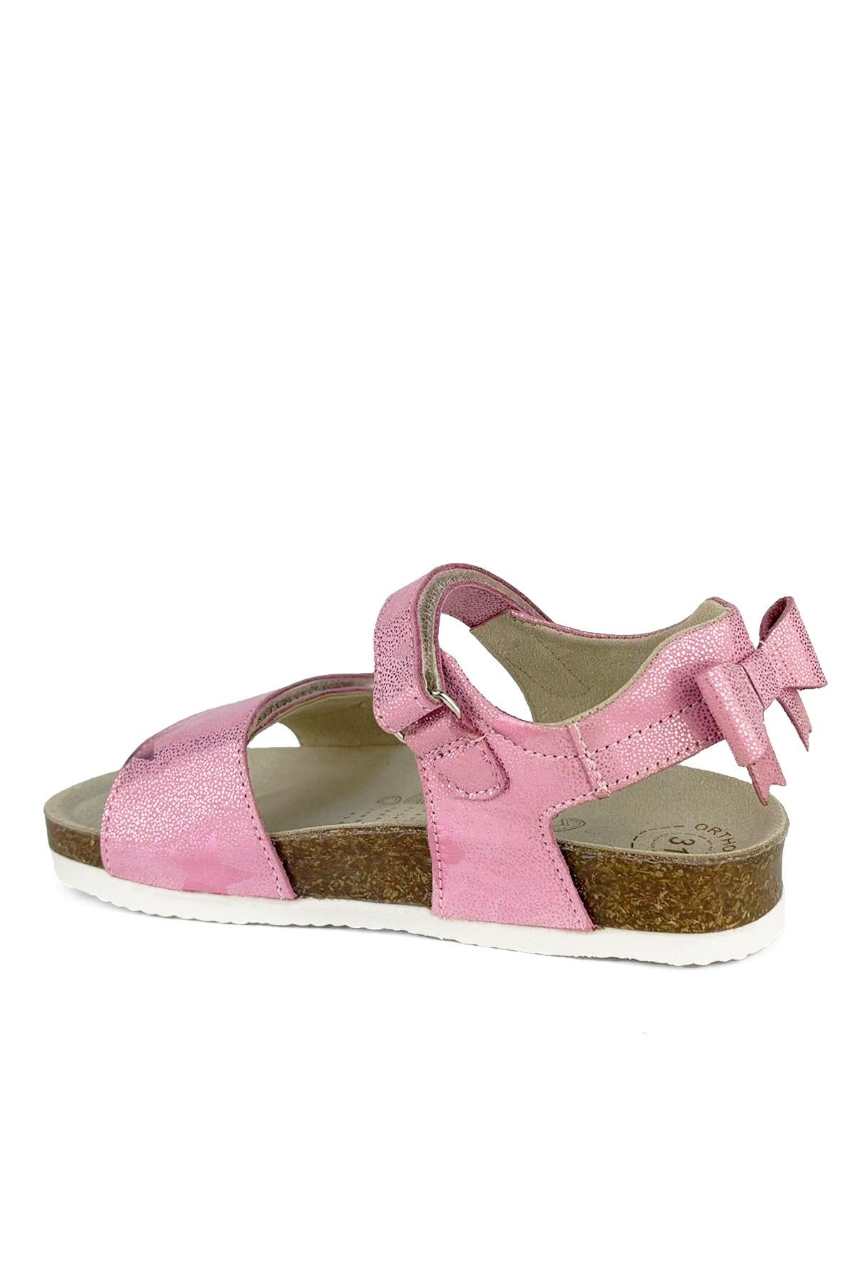 Pembe - Yıldız Desenli Kız Çocuk Sandalet