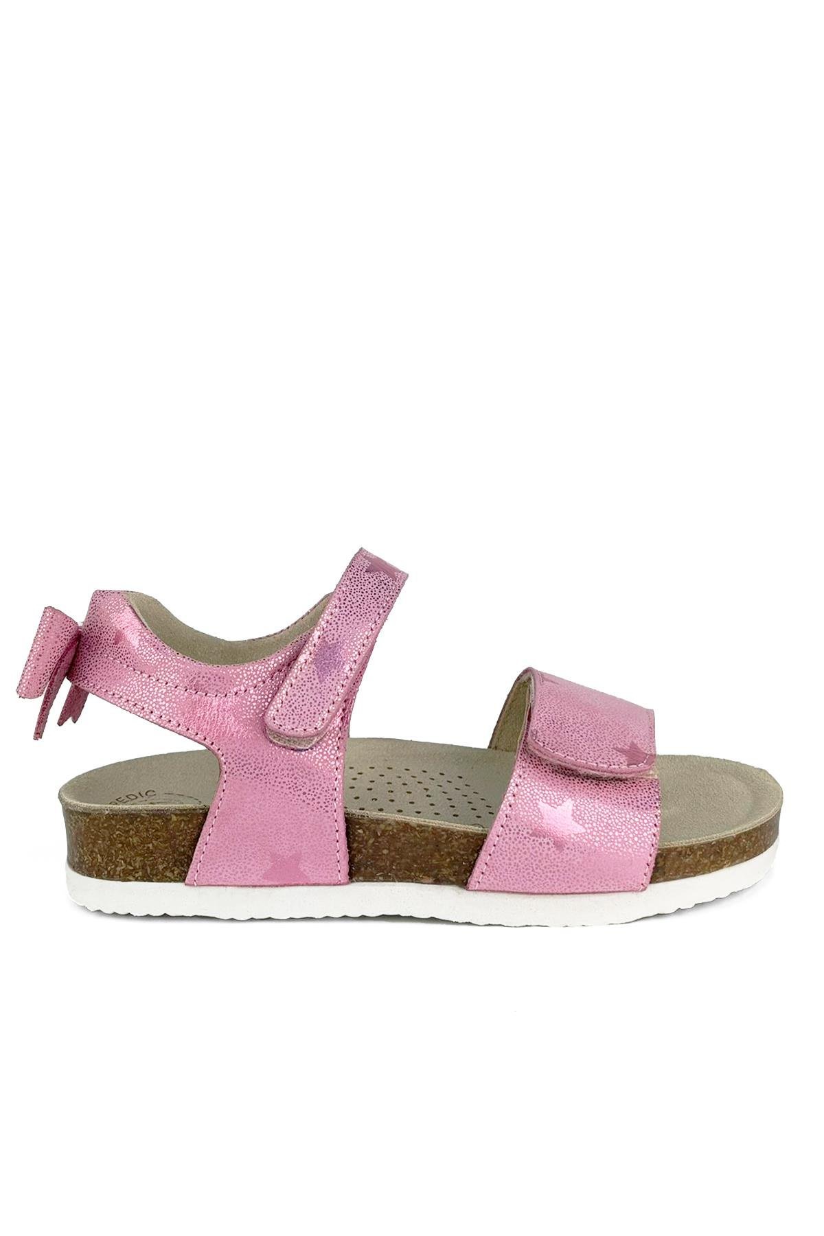 Pembe - Yıldız Desenli Kız Çocuk Sandalet