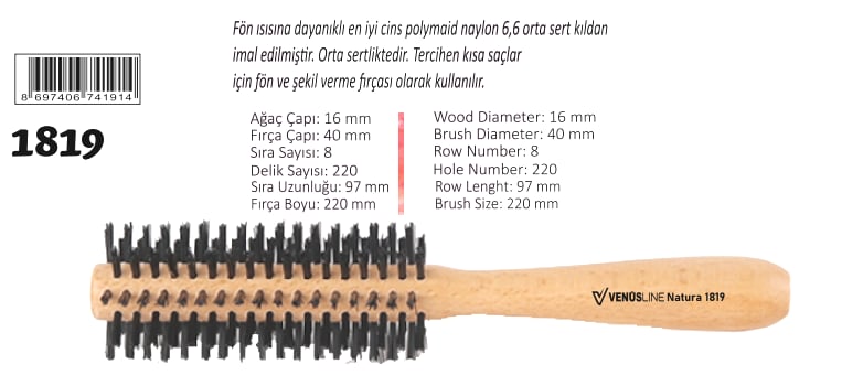 VENUSLINE NATURE SAÇ FIRÇASI 1819