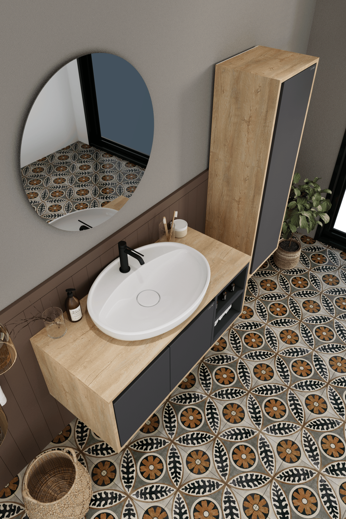 Balneom Gül 100 Cm Banyo Dolabı Ayna Lavabo Boy Dolabı_Balneom Gül 100 Cm Banyo Dolabı Ayna Lavabo Boy Dolabı | En Uygun Fiyatlarla Balneom.com Online Mağazasında | GÜL ANTRASİT 100 SET | Banyo Dolabında Kalitenin Adresi _BALNEOM_GÜL ANTRASİT 100 SET