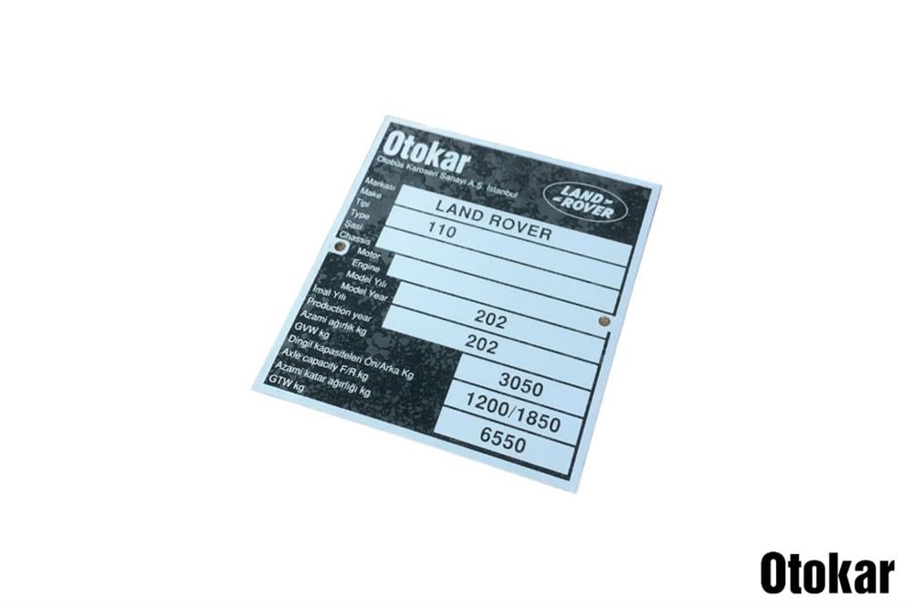 DEFENDER ARAÇ TANITIM ETİKETİ (PLAKET) 110 YM 71A00-72058-AE 