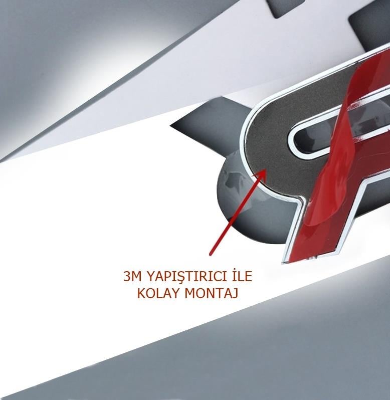 RANGE ROVER SPORT ÖN KAPUT ÜSTÜ YAZI SİYAH DESENLİ GÜMÜŞ ÇERÇEVELİ