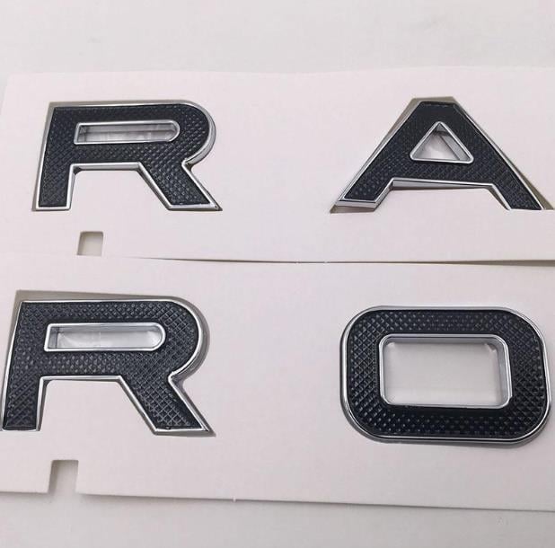 RANGE ROVER SPORT ÖN KAPUT ÜSTÜ YAZI SİYAH DESENLİ GÜMÜŞ ÇERÇEVELİ