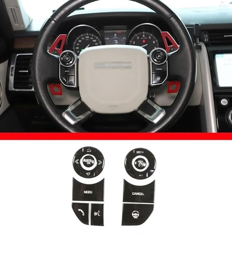 RANGE ROVER VOGUE DİREKSİYON TUŞ KAPLAMA SETİ SİYAH - ISITMALI