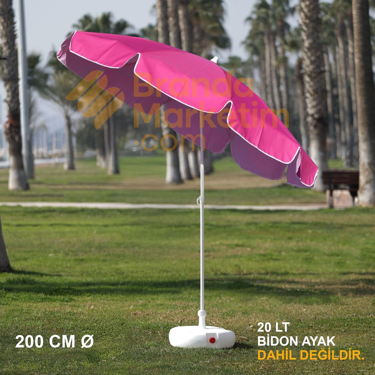 Pembe Plaj Şemsiyesi 200 Cm Ø 
