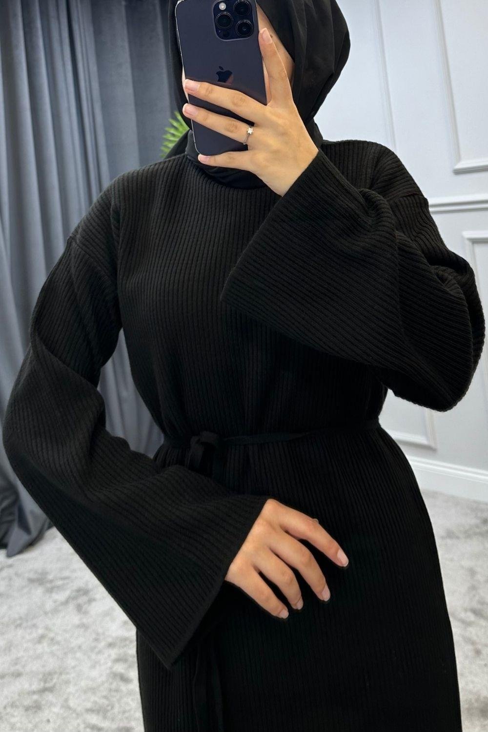 Dora Triko Elbise Siyah