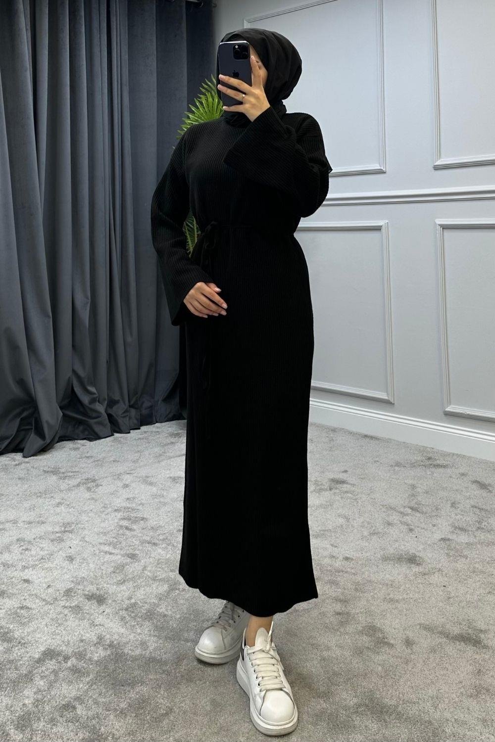 Dora Triko Elbise Siyah